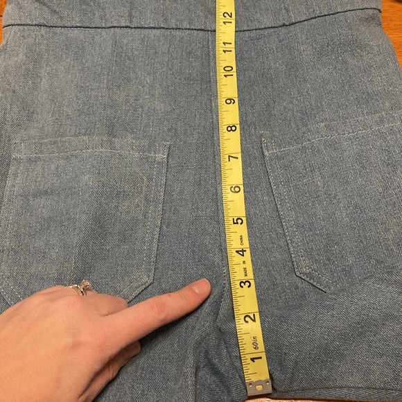 Lykke Wullf Womens Size S Anita Overalls Classic Denim Blue High Waist 70s Mod - Picture 15 of 16